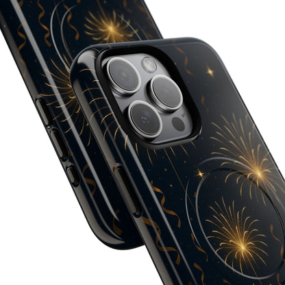 Gold Fireworks Celebration iPhone Case with MagSafe - Shamo's