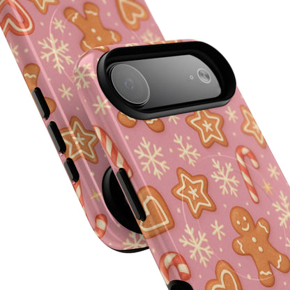Pink Gingerbread Holiday iPhone Case with MagSafe compatibility