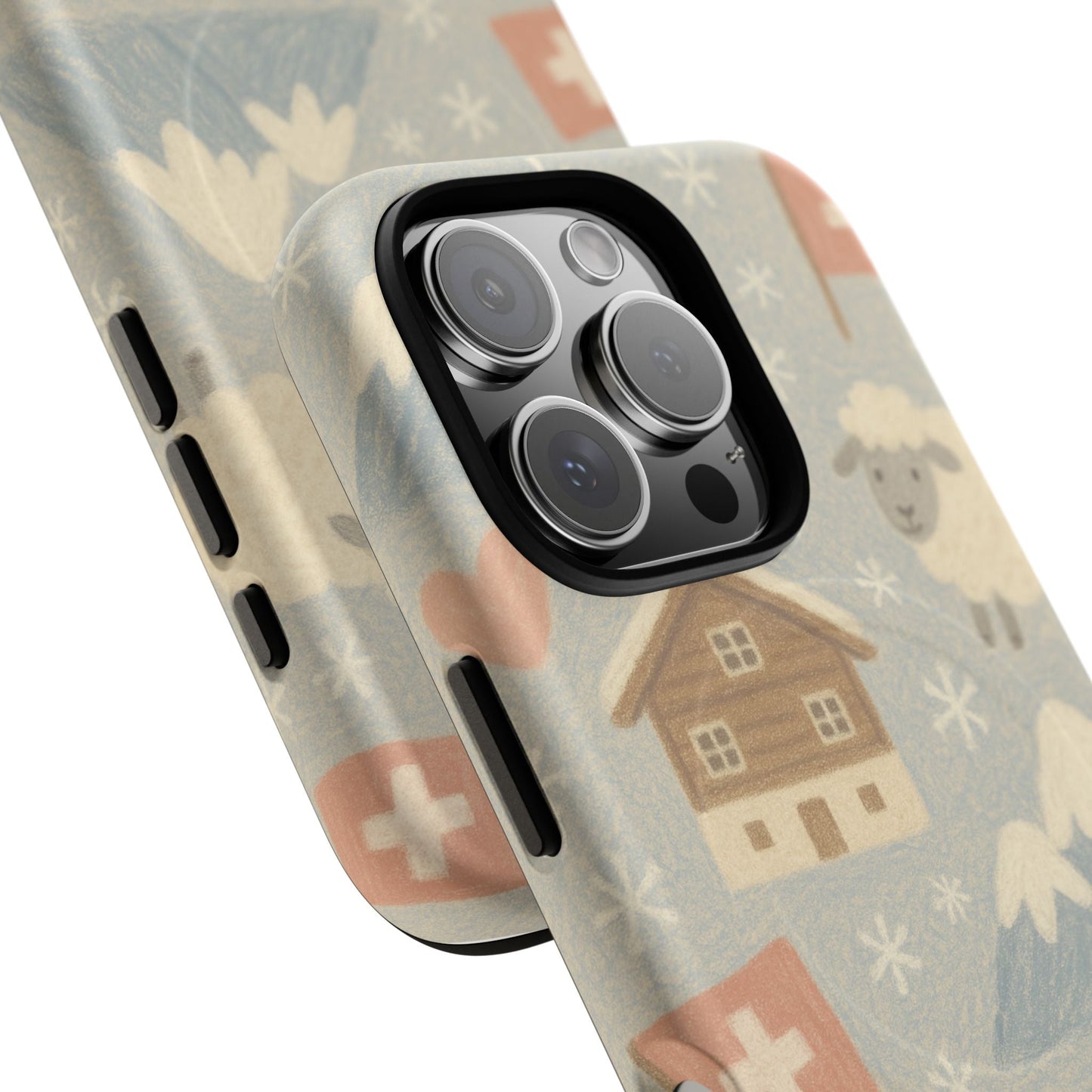 Swiss Chalet Sheep Pattern Tough MagSafe iPhone Case