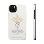 Minimalist Impact-Resistant iPhone Case, Heart Root Illustration ("Growth. Healing. Strength.") MagSafe Compatible - iPhone 14 Plus / Matte - Shamo's