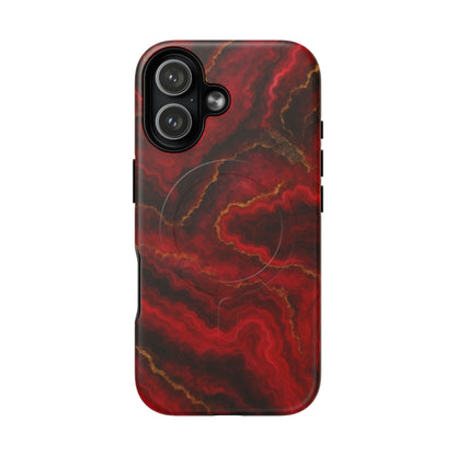 Red Marble iPhone Case with MagSafe - Shamo's