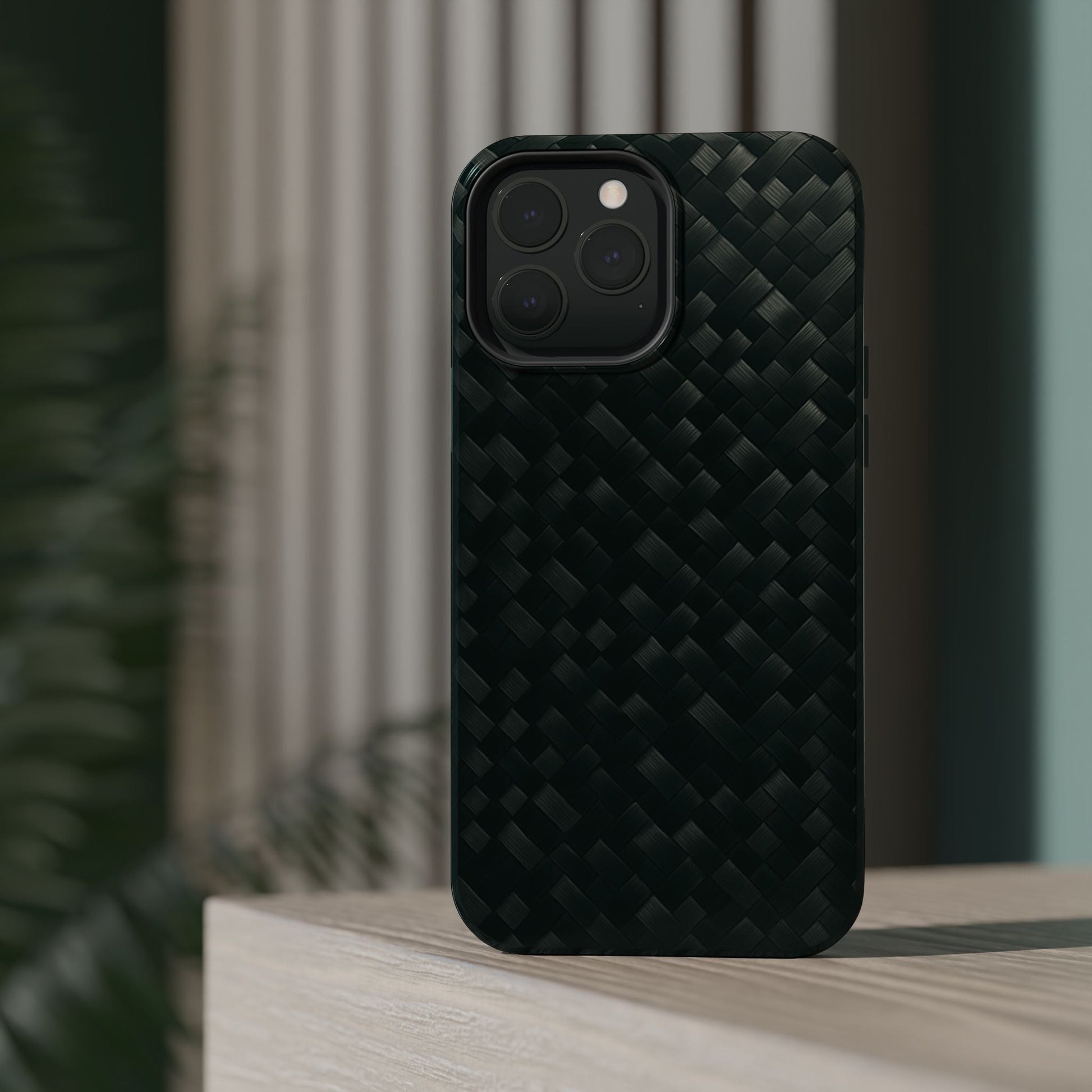 Dark Carbon Fiber Texture Magnetic Impact-Resistant iPhone Case | MagSafe compatible  Shamo's