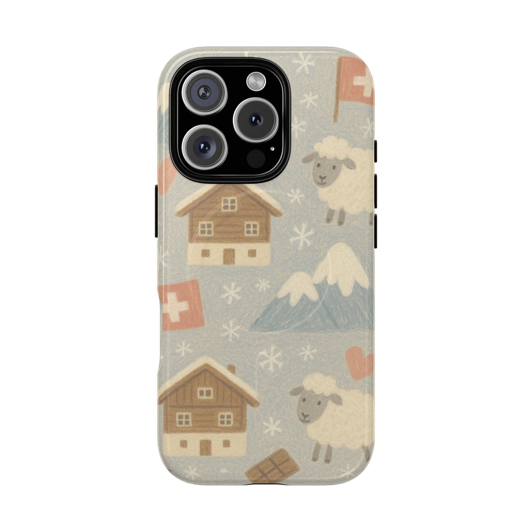 Swiss Chalet Sheep Pattern Tough MagSafe iPhone Case  Shamo's iPhone 16 Pro / Glossy