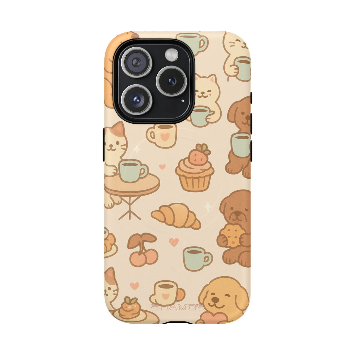 Funda para teléfono con diseño de gatos y perros y MagSafe