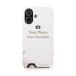 Funda para teléfono personalizable con tarjetero | Añade tu propia foto y texto