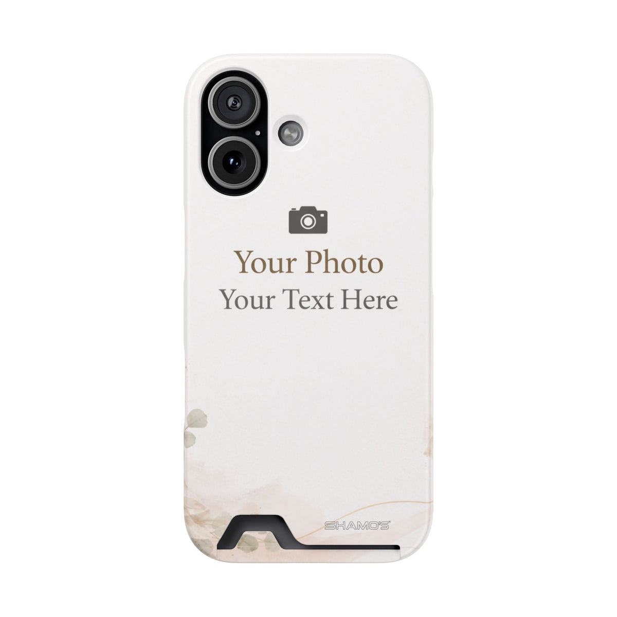 Funda para teléfono personalizable con tarjetero | Añade tu propia foto y texto