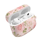 Floral Rose AirPod Case, Pink Vintage Rosebud Protective Cover - AirPods Pro Gen 1 / White / Glossy - Shamo's