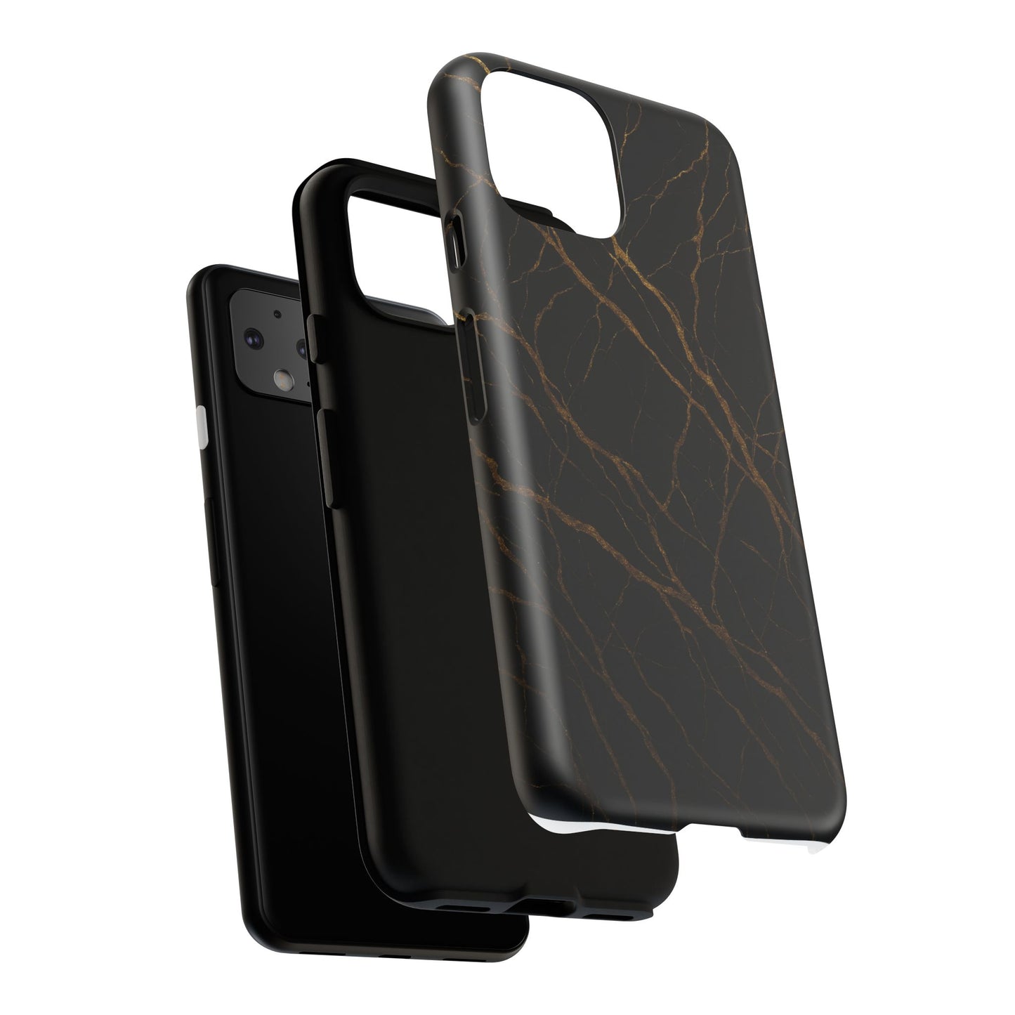 Black Marble Tough iPhone Case