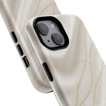 White Silk Gold Luxury iPhone Case with MagSafe  Shamo's