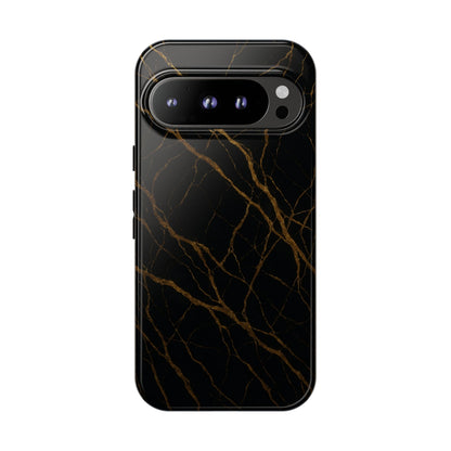 Black Marble Tough iPhone Case