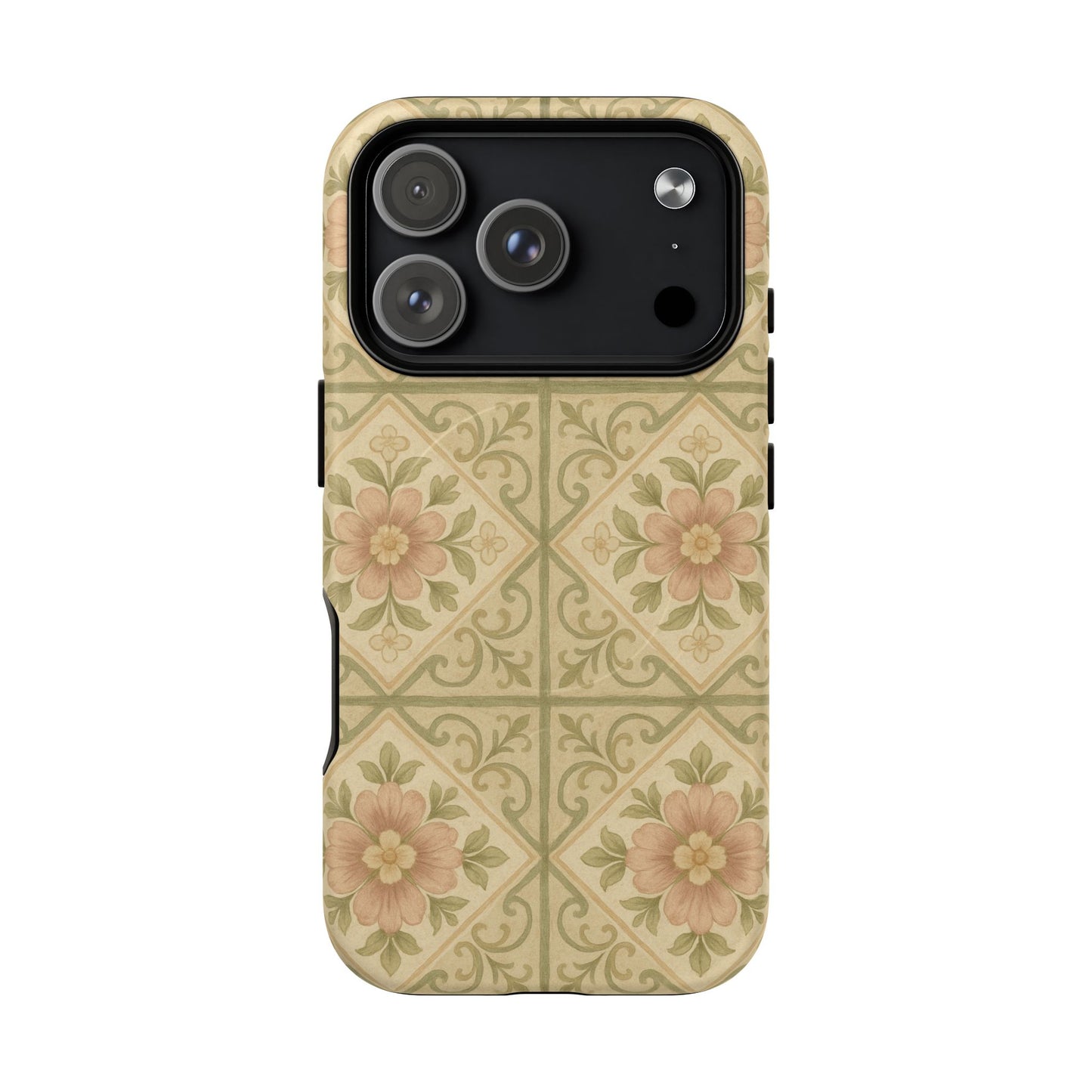 Vintage Rustic Foral Tiles iPhone Case | MagSafe
