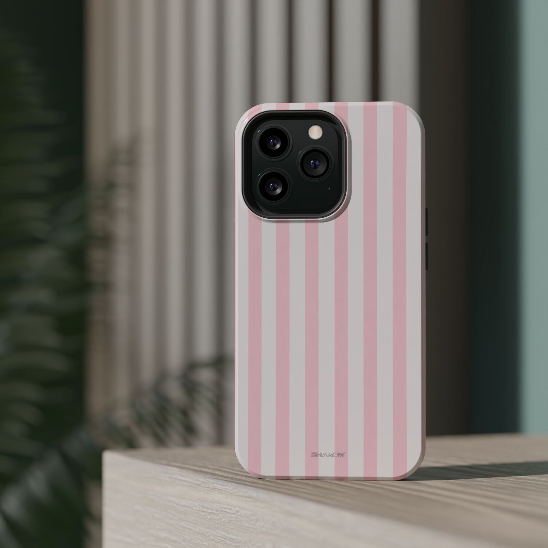 Pink Stripe Impact-Resistant Phone Case | MagSafe