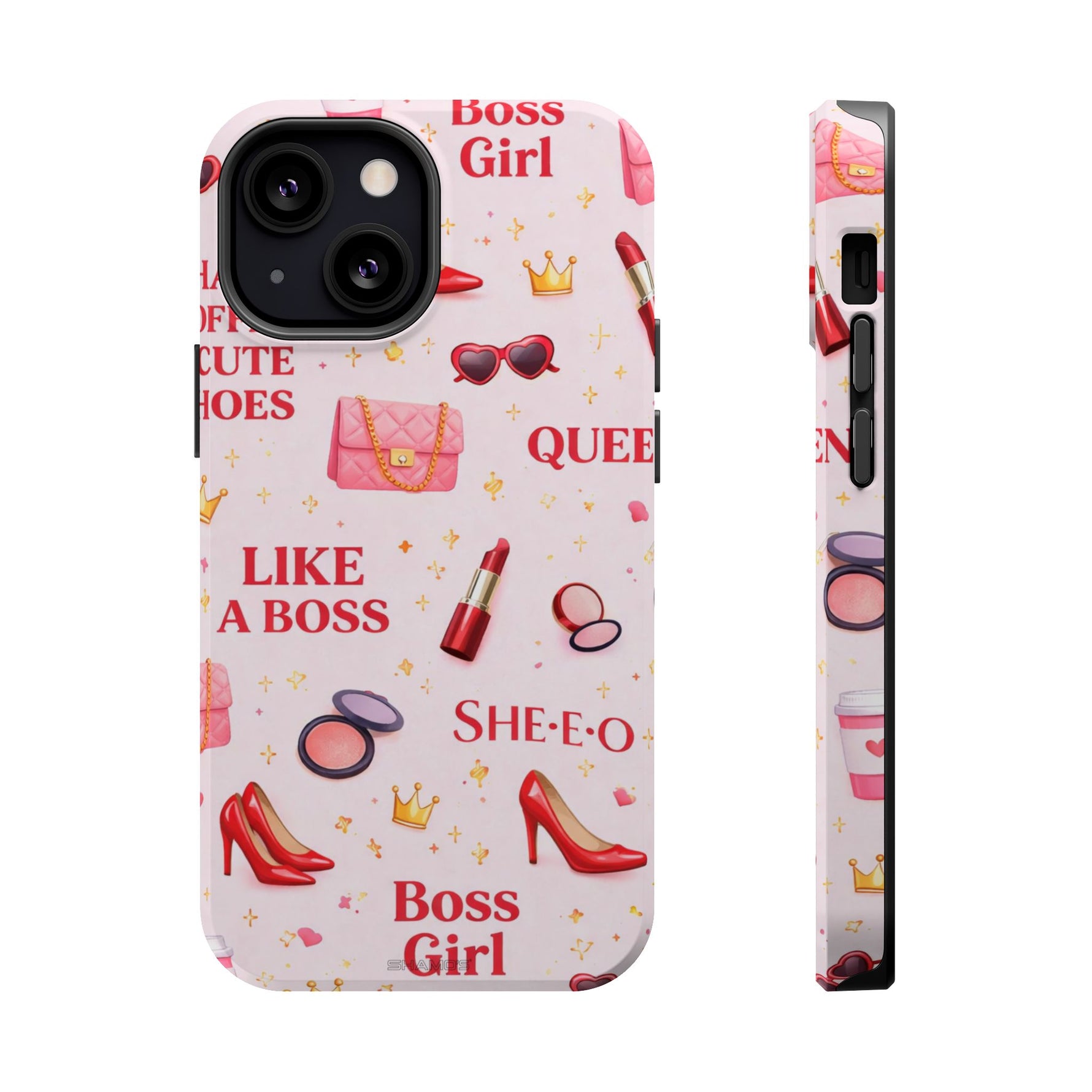 Boss Girl Cosmetic Pattern iPhone Case | MagSafe - iPhone 13 Mini / Glossy - Shamo's