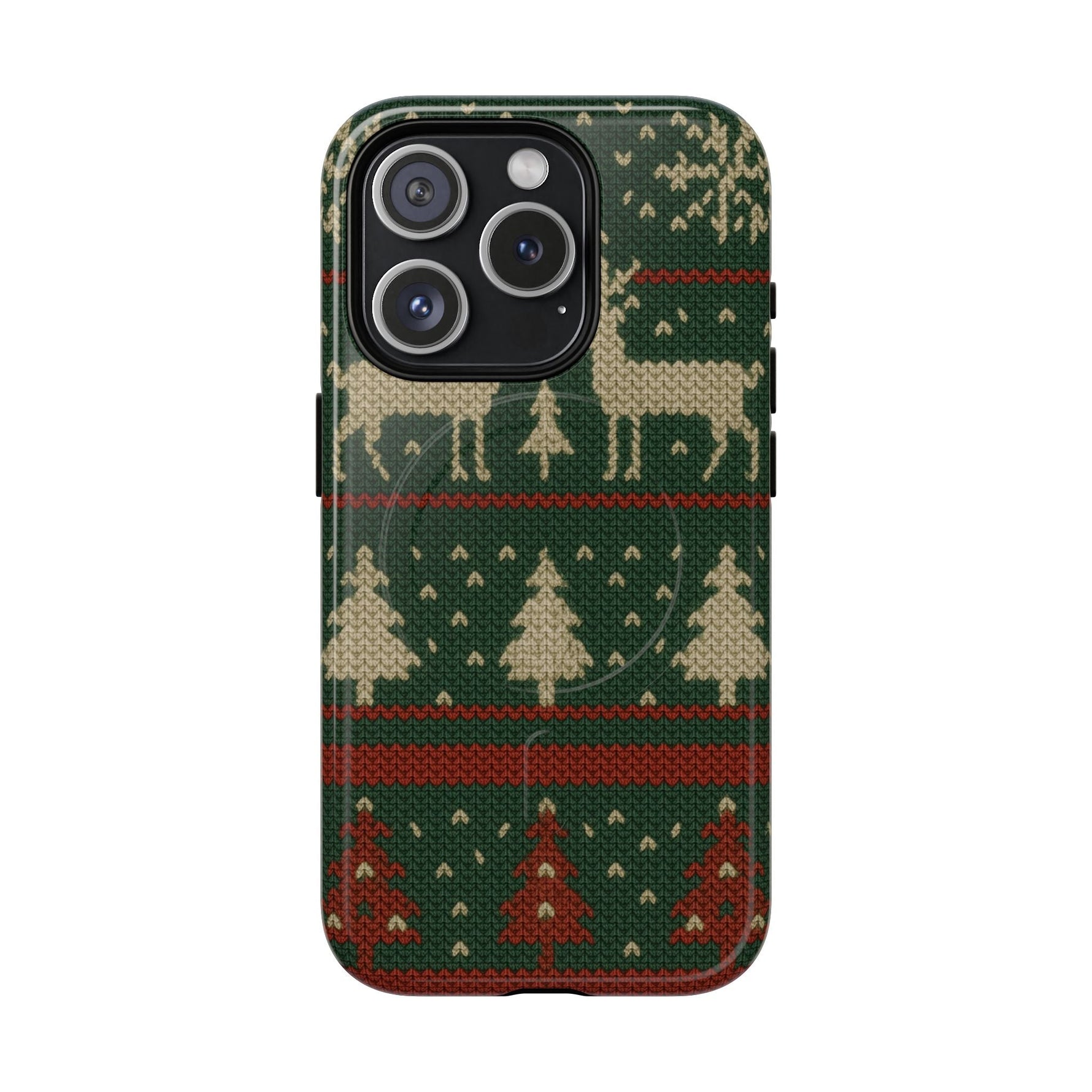 Holiday Knit Reindeer MagSafe Tough iPhone Case  Shamo's iPhone 15 Pro / Glossy
