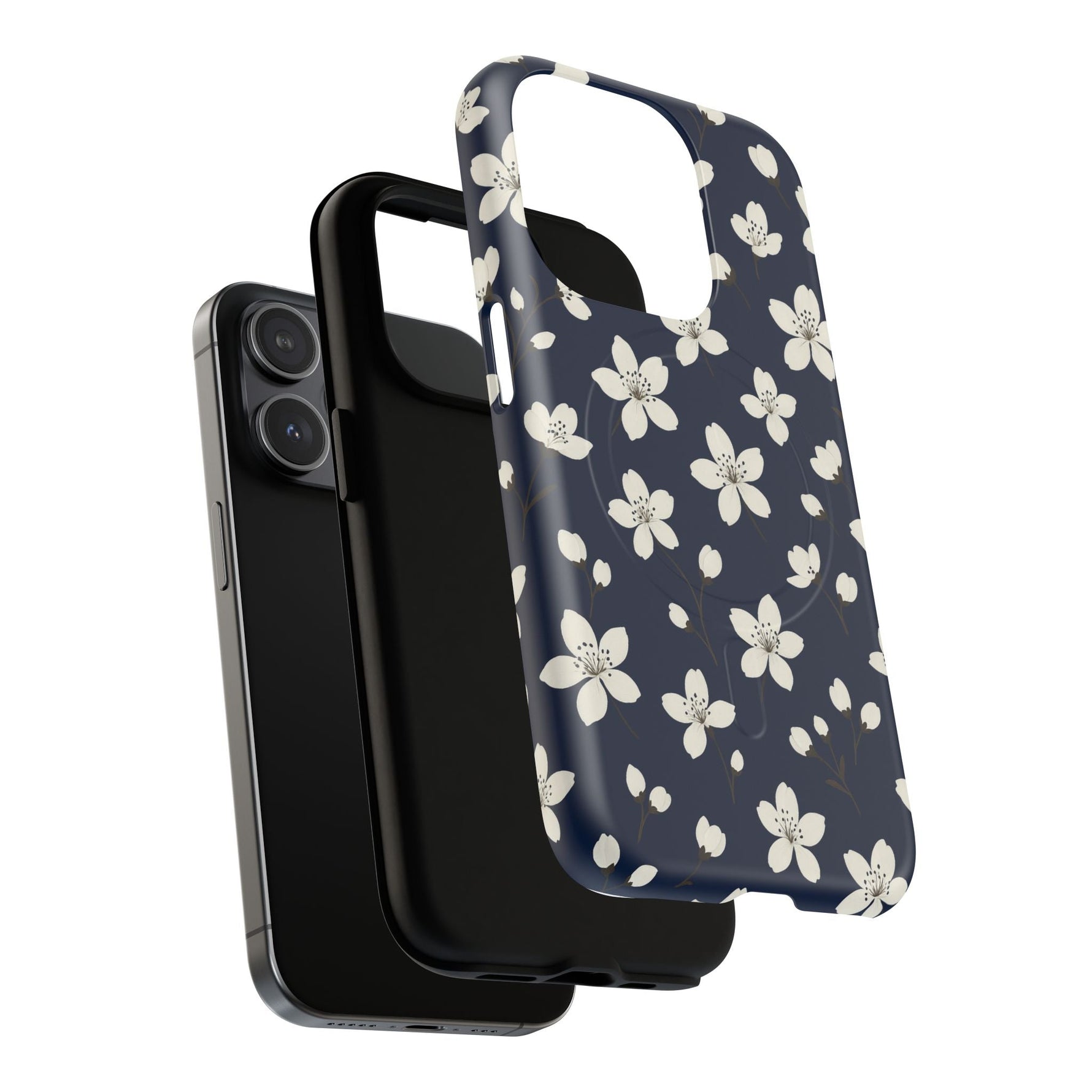 Navy Blossom Floral iPhone Case | MagSafe  Shamo's