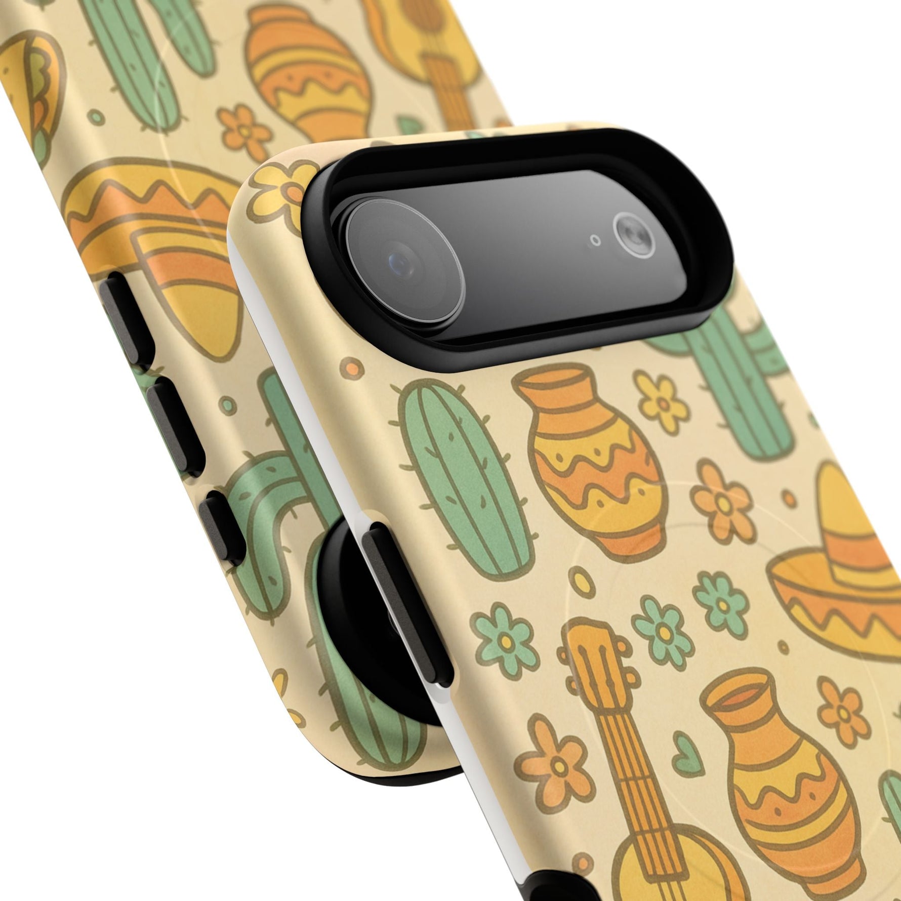 Mexico Hand-Drawn Cactus Pattern iPhone Case – Cute Desert Guitar & Sombrero Design | with MagSafe  Shamo's