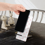 Polka Dot Phone Stand – Pink Dots Mobile Display Stand for Smartphones