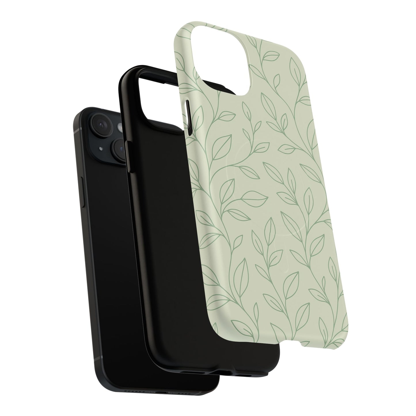 Sage Botanical Leaves Floral iPhone Case | MagSafe