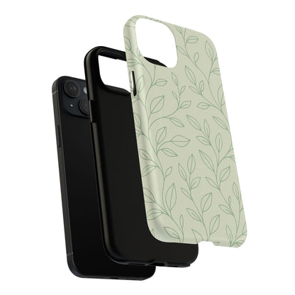 Sage Botanical Leaves Floral iPhone Case | MagSafe