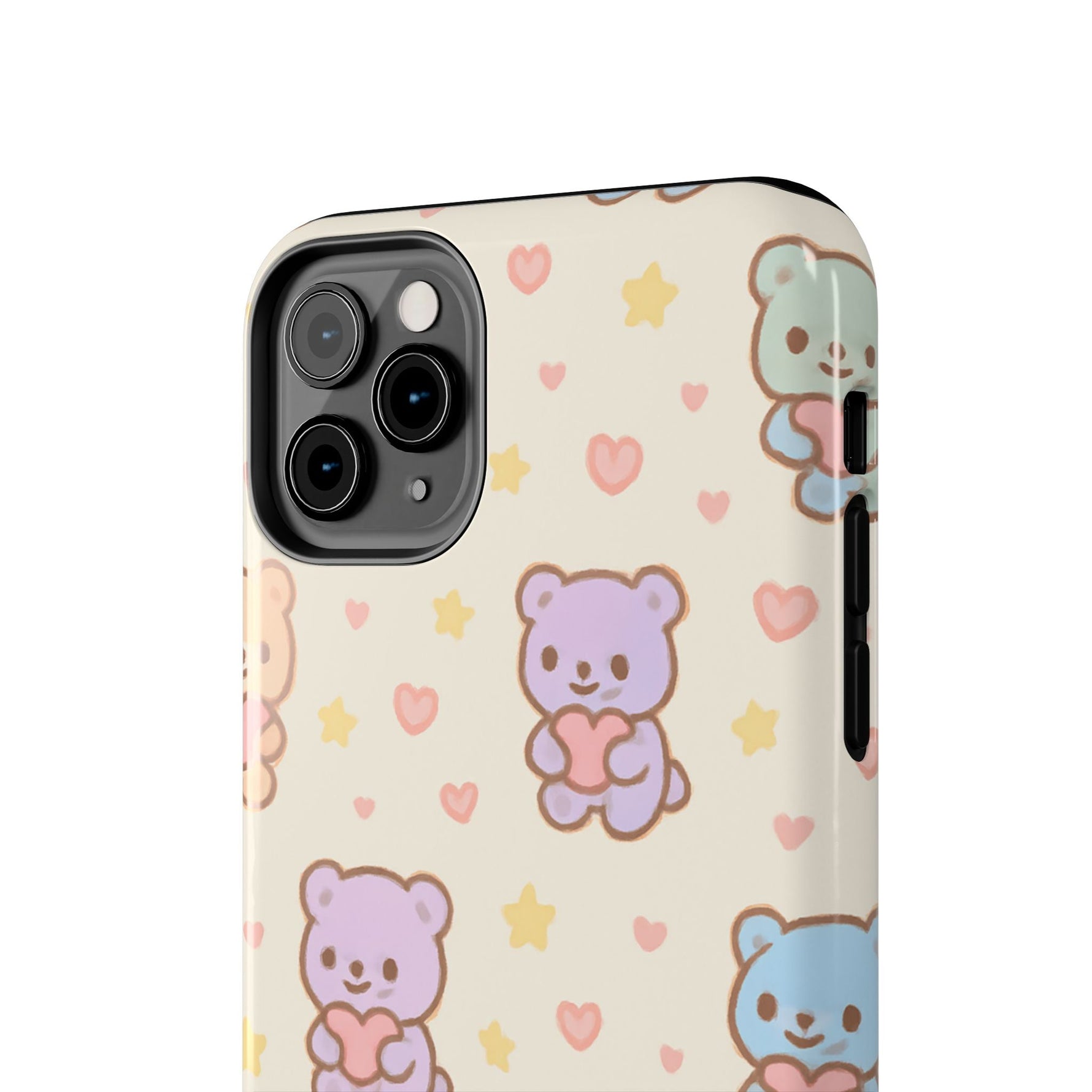 Cute Pastel Bear Impact Phone Case | Heart & Star Kawaii Pattern  Shamo's