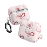 Floral Ribbon AirPod Case — Pink Bow Pattern Protective Cover