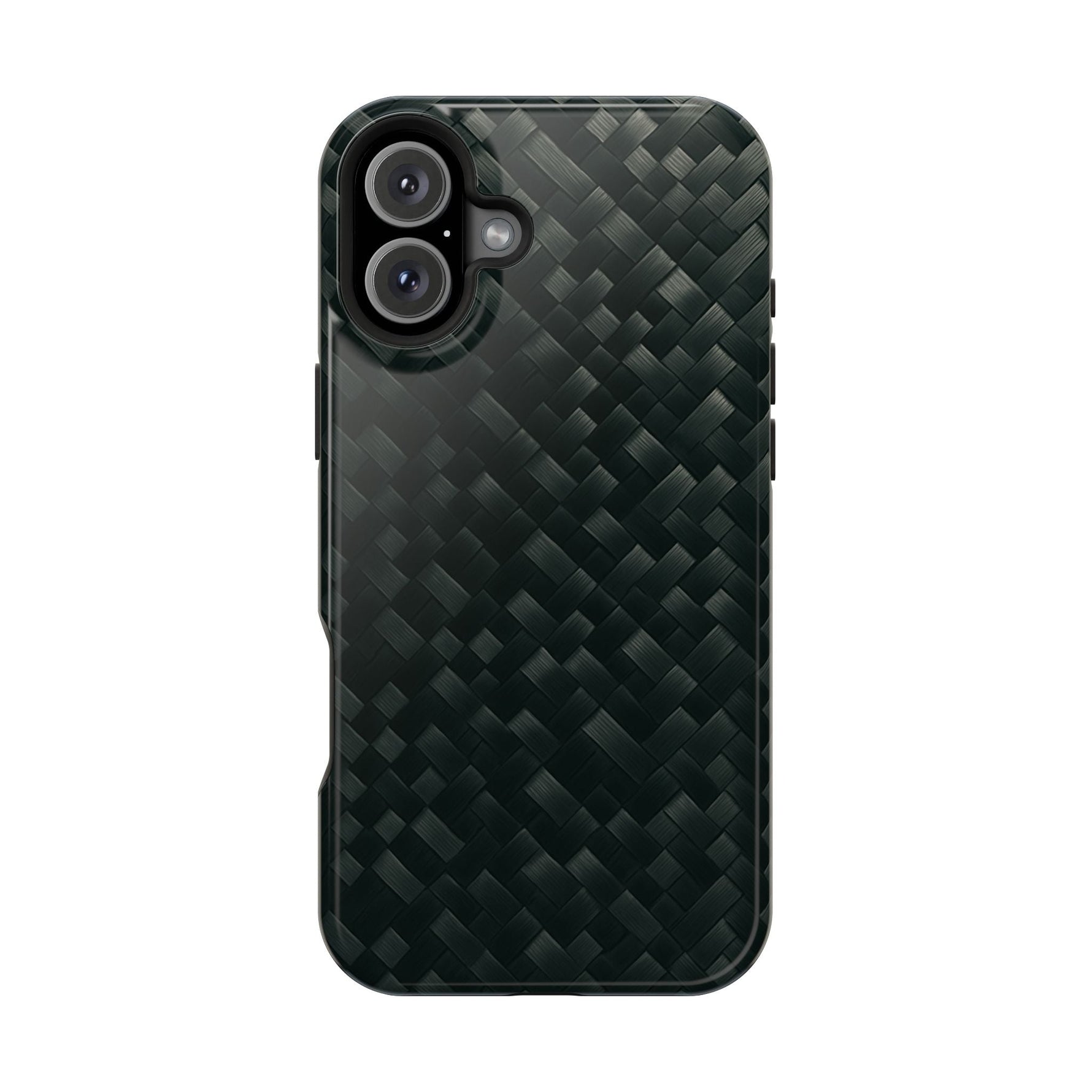 Dark Carbon Fiber Texture Magnetic Impact-Resistant iPhone Case | MagSafe compatible  Shamo's iPhone 16 Plus / Glossy