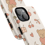 Teddy Berry Cozy Strawberry Pattern iPhone Case with MagSafe