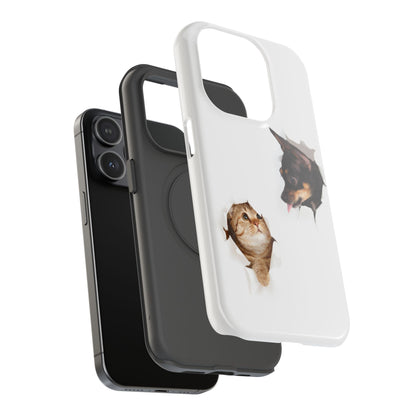 Impact-Resistant Cases with a cat and a dog