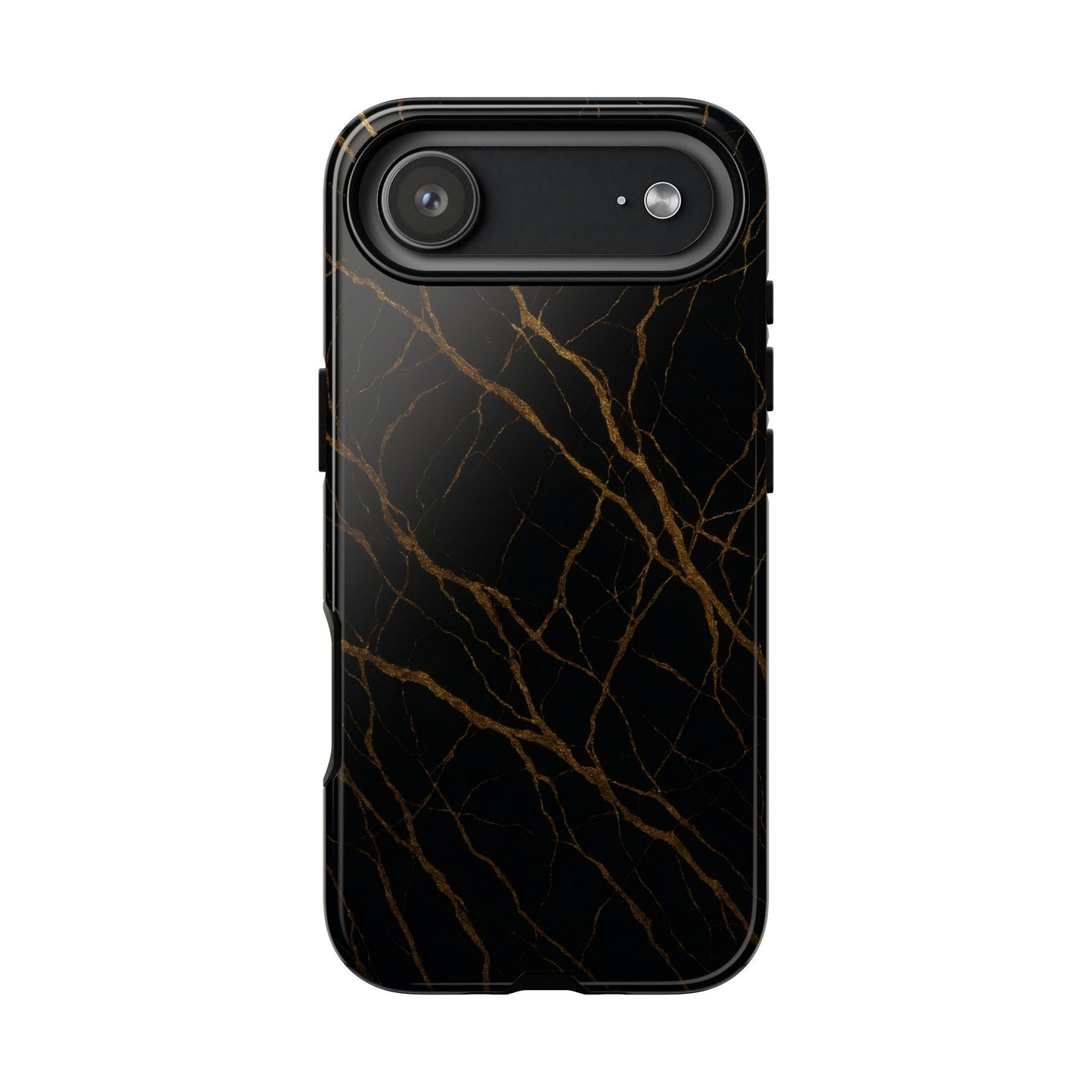 Black Marble Tough iPhone Case