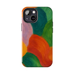 Abstract Color Wave Tough Phone Case — Bold Orange & Green Protective Phone Cover  Shamo's