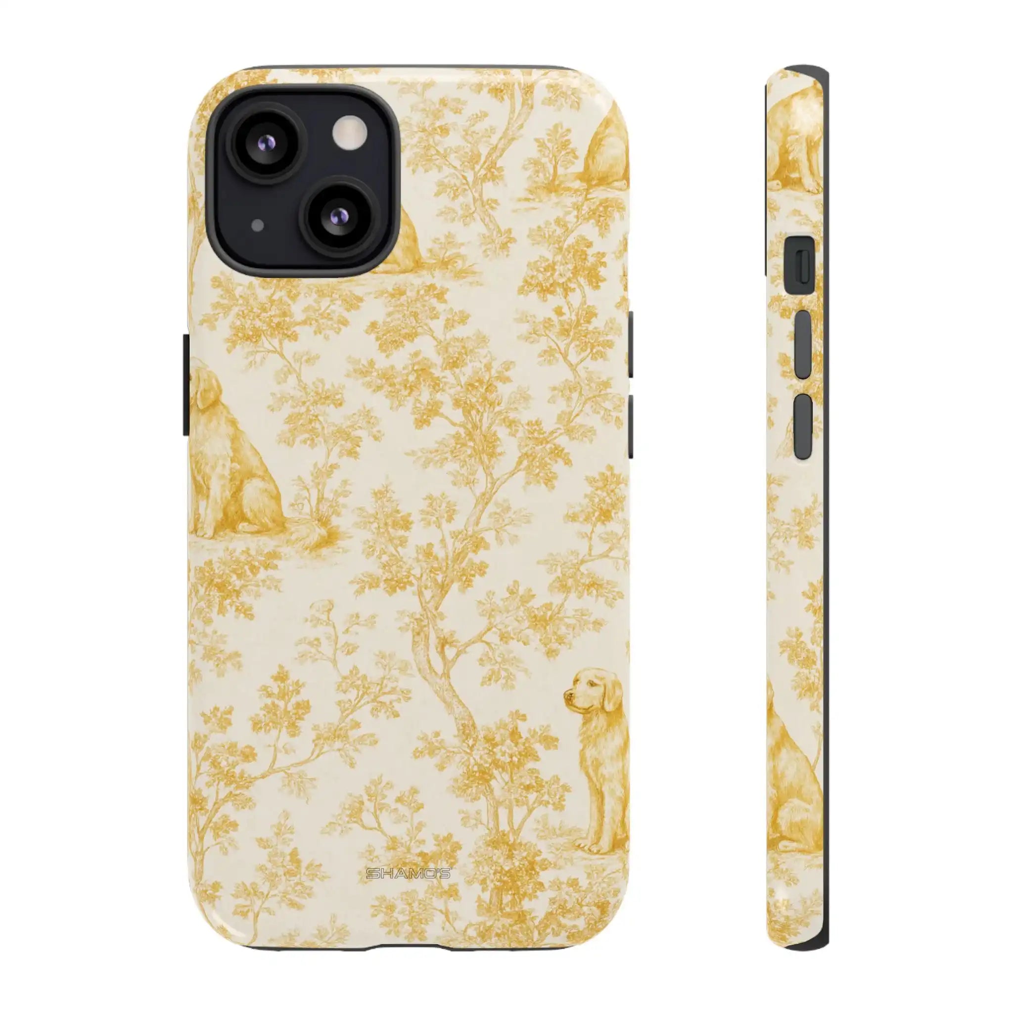 Golden Retriever Pattern Phone Case — Impact Resistant Tough Cases - iPhone 13 / Glossy - Shamo's