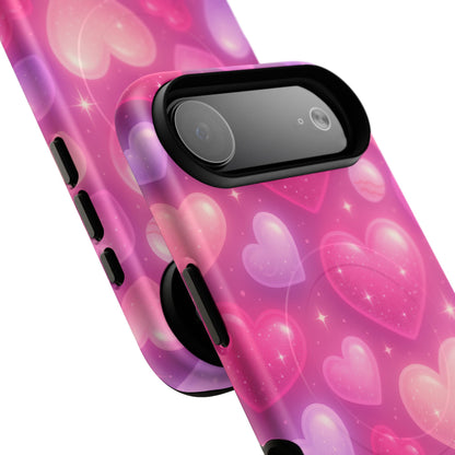 Glitter Hearts Cases for iPhones with MagSafe