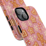 Pink Gingerbread Holiday iPhone Case with MagSafe compatibility - Shamo's