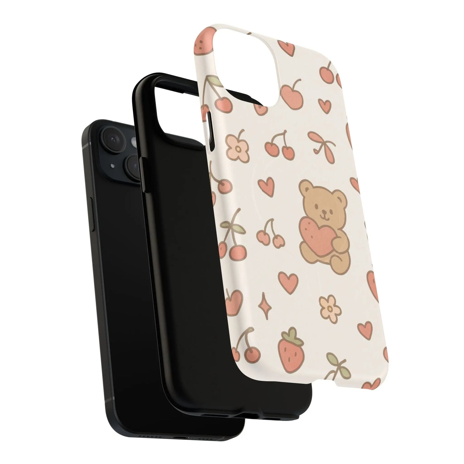 Teddy Berry Cozy Strawberry Pattern iPhone Case with MagSafe - Shamo's
