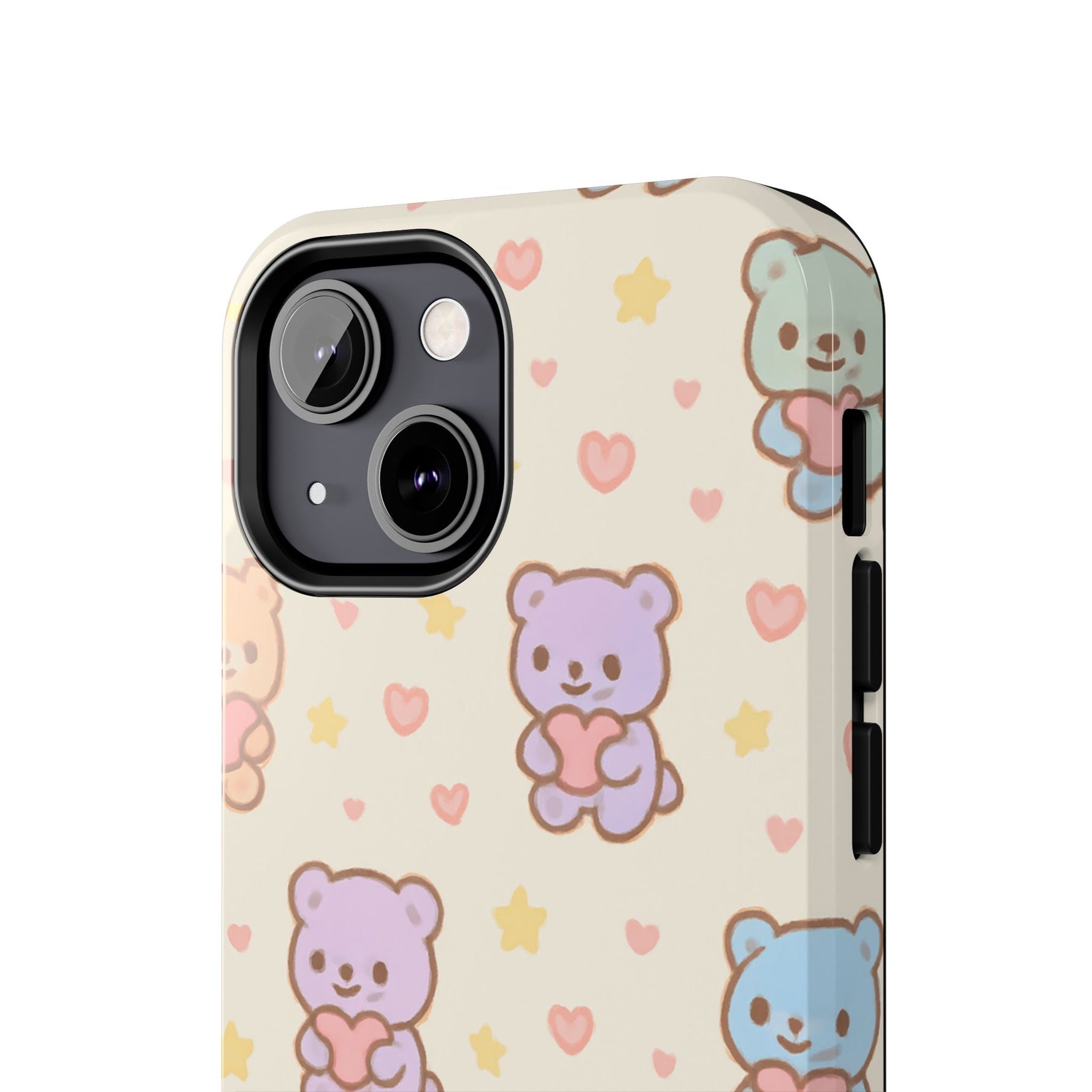 Cute Pastel Bear Impact Phone Case | Heart & Star Kawaii Pattern  Shamo's