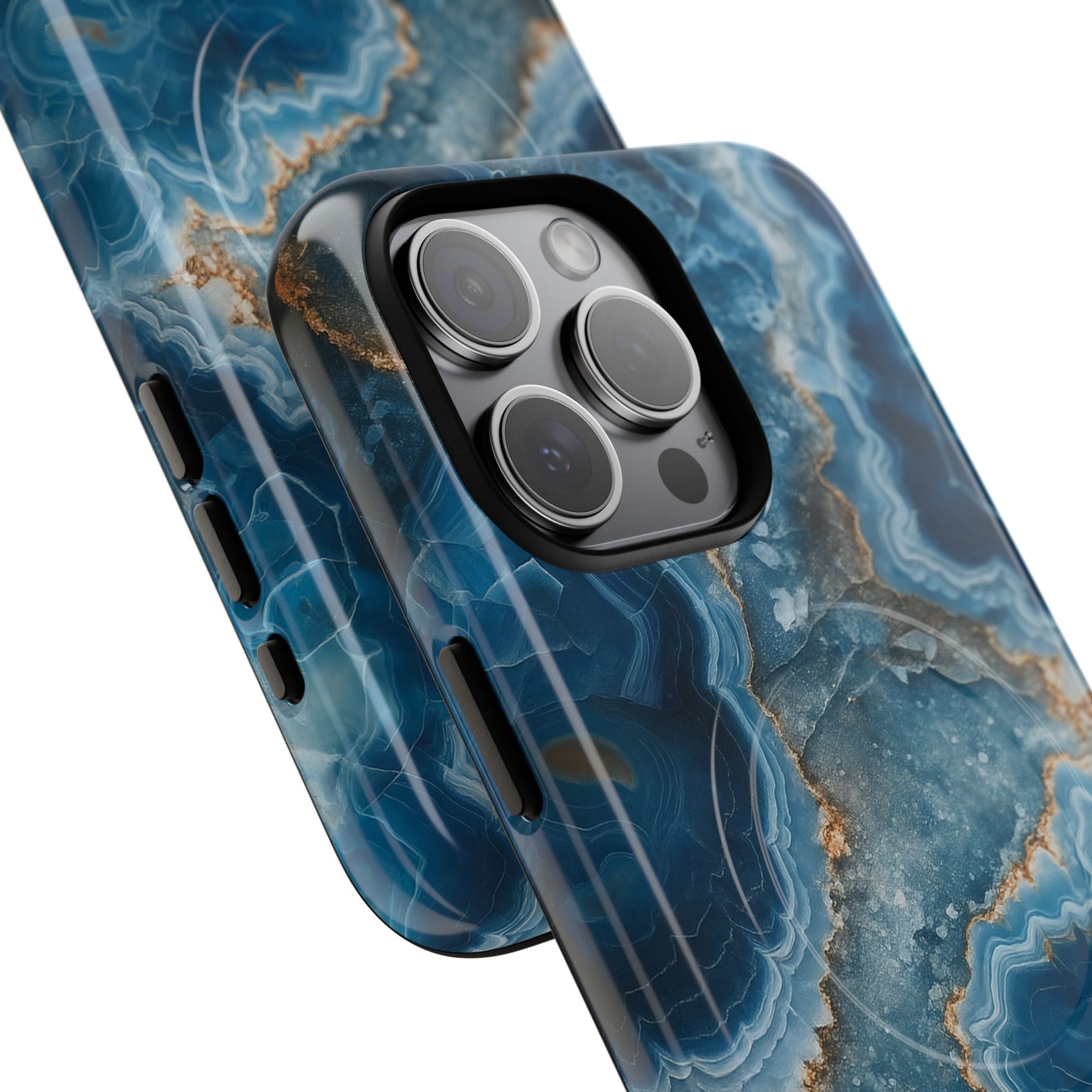 Blue Agate Marble iPhone Case —with MagSafe - Shamo's