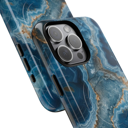 Blue Agate Marble iPhone Case —with MagSafe - Shamo's