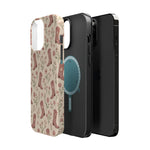Floral Boots MagSafe Phone Case, glossy square triple-camera Pro model, exploded shell and liner with magnetic ring
