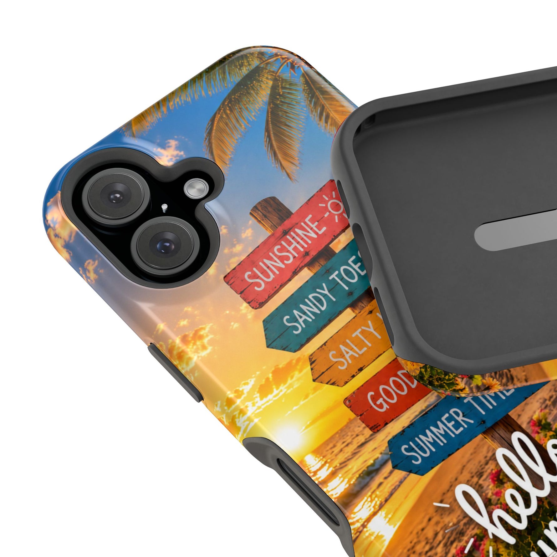 Hello Summer Phone Case — Tropical Beach MagSafe Impact-Resistant Case