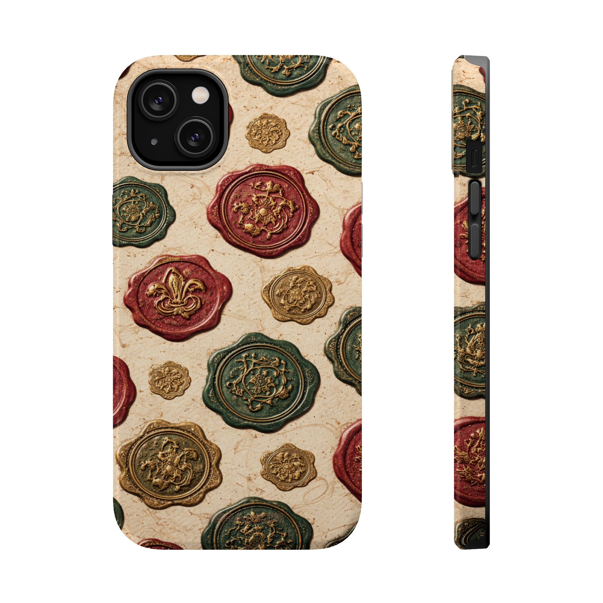 Vintage Wax Seal Pattern Magnetic Impact-Resistant Phone Case with MagSafe Compatibility - iPhone 14 Plus / Glossy - Shamo's