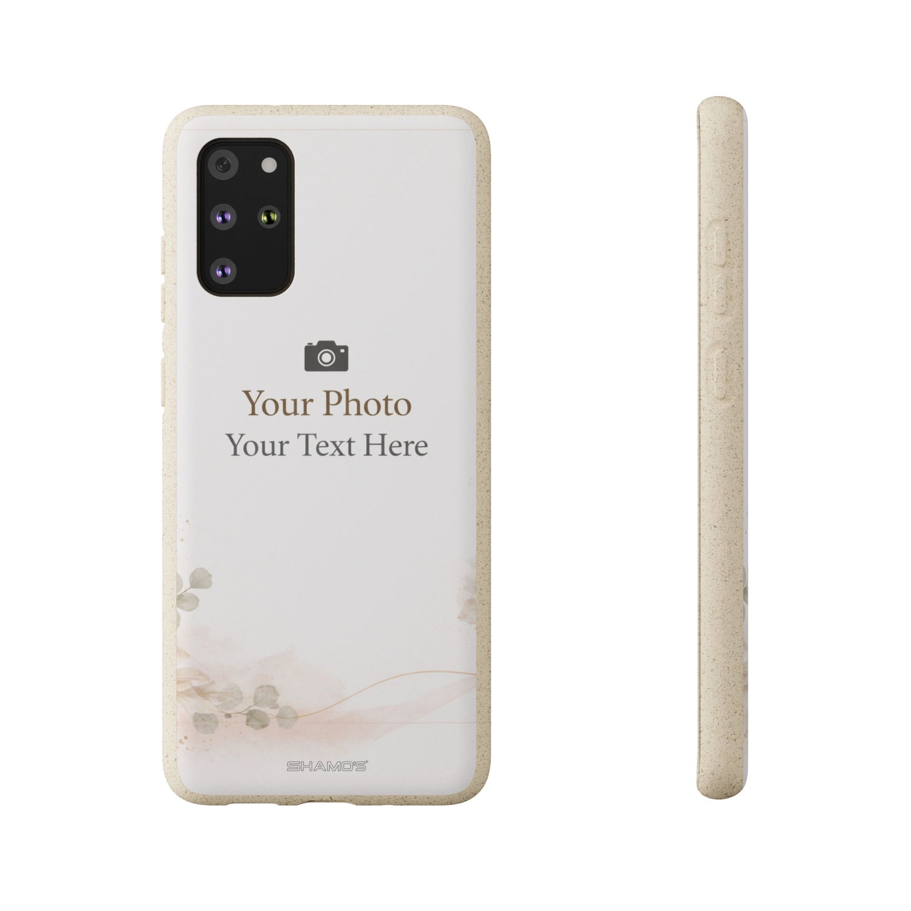 Personalizable Biodegradable Custom Phone Case | Add your own Photo and Text - Samsung Galaxy S20+ - Shamo's