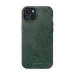 Topographic Green Magnetic Impact-Resistant iPhone Case | MagSafe compatible  Shamo's iPhone 15 Plus / Matte