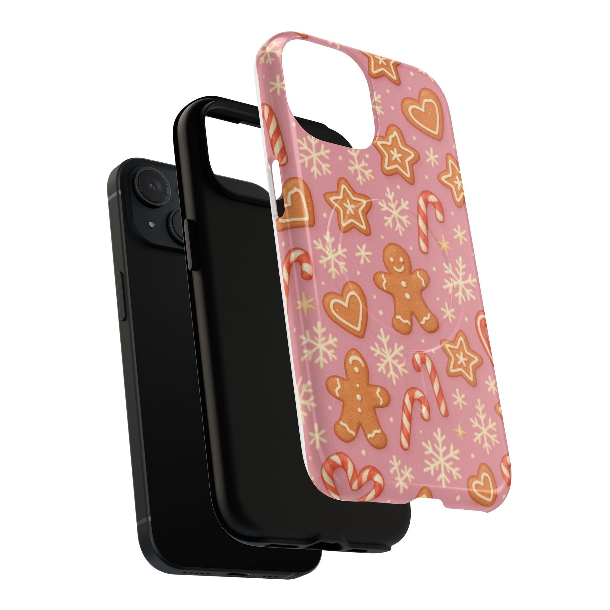 Pink Gingerbread Holiday iPhone Case with MagSafe compatibility - Shamo's