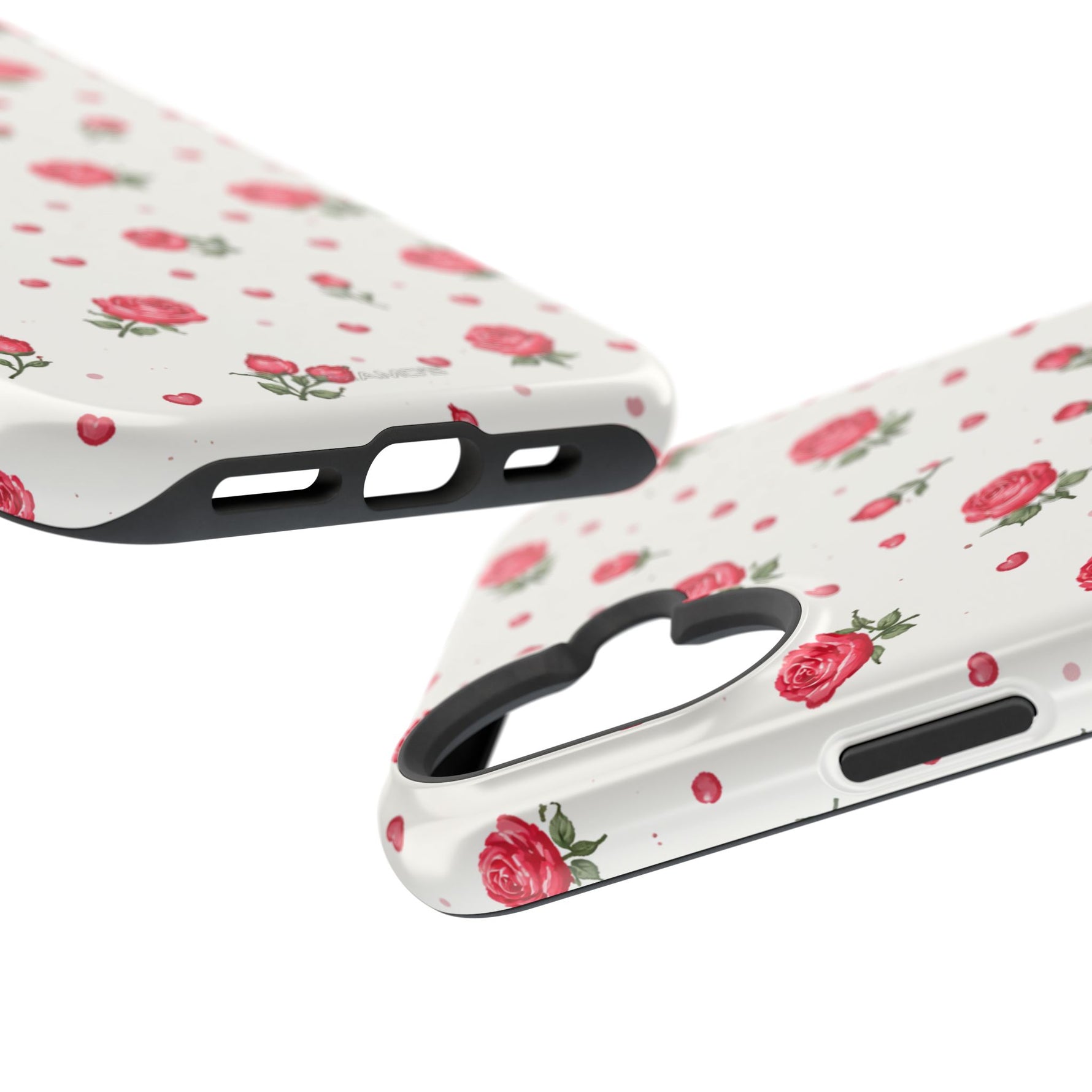 Rose Pattern Impact-Resistant iPhone Case | MagSafe
