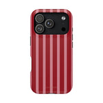 Red Burgundy  Stripes Magnetic Impact-Resistant Phone Case | MagSafe Compatible