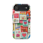 Vintage Romantic Love Stamp iPhone Case | Tough Protection + MagSafe