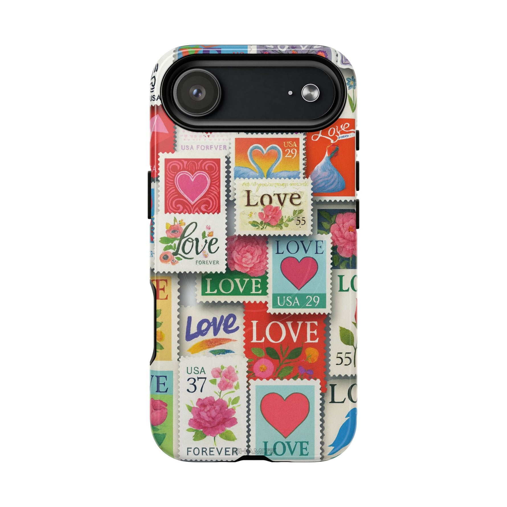 Vintage Romantic Love Stamp iPhone Case | Tough Protection + MagSafe