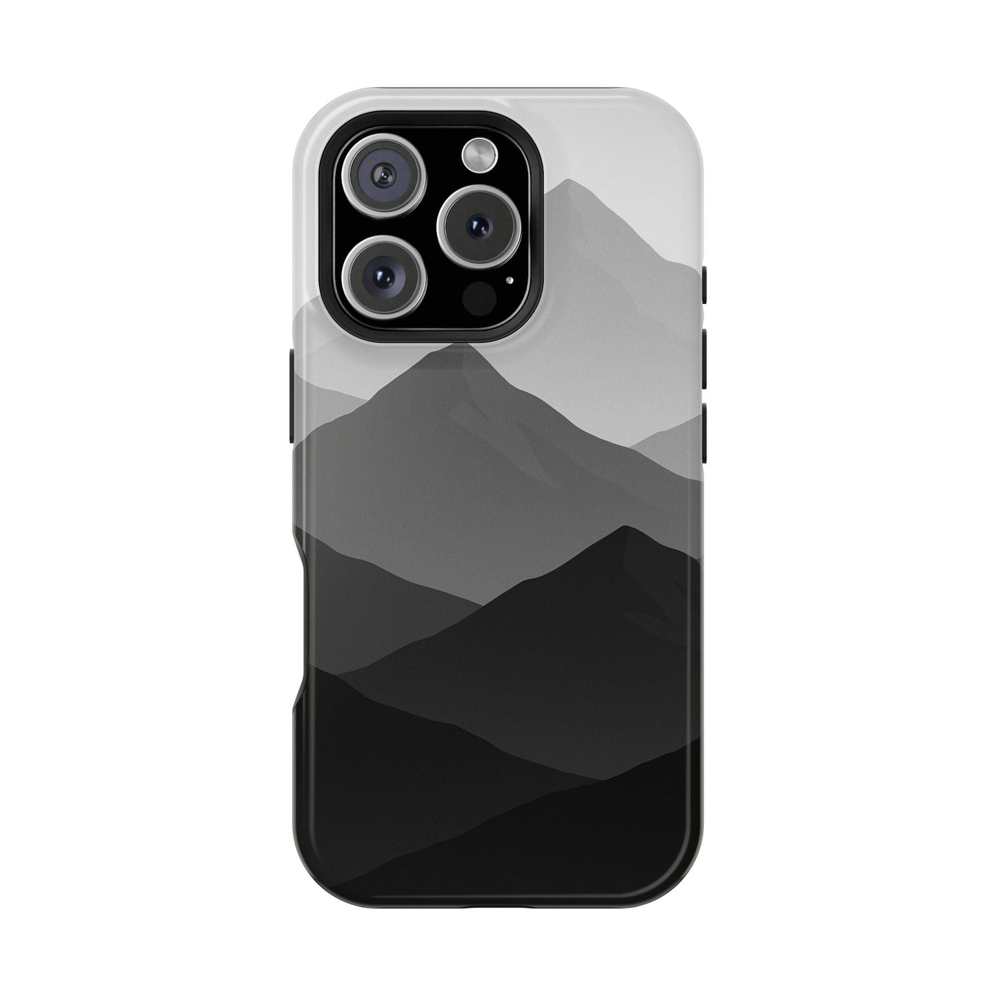 Monochrome Mountain Design iPhone Case | MagSafe  Shamo's iPhone 16 Pro / Glossy