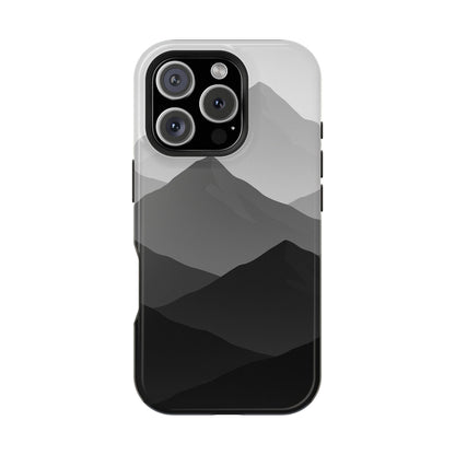 Monochrome Mountain Design iPhone Case | MagSafe  Shamo's iPhone 16 Pro / Glossy