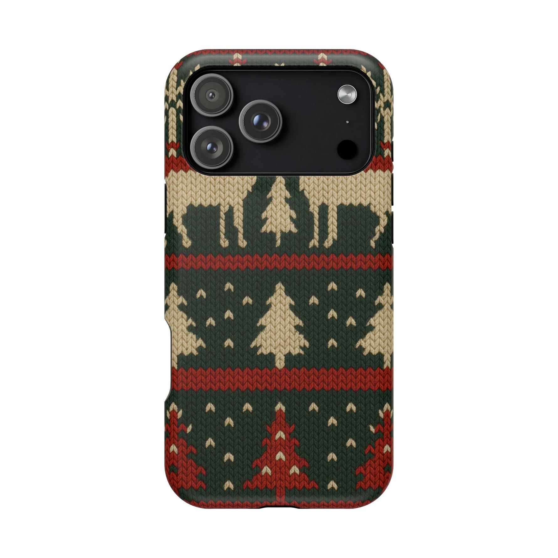 Holiday Reindeer Knit iPhone Case | compatible with MagSafe  Shamo's iPhone 17 Pro Max / Matte